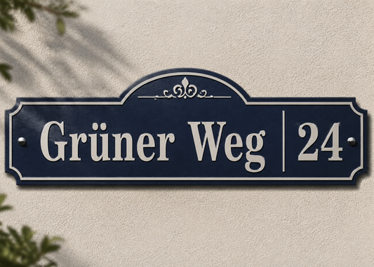 Individuelles Hausnummernschild aus Aluminiumverbund